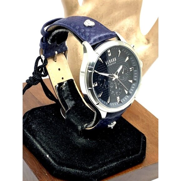 Versus by Versace Men's VSPBH7121 Quartz Blue Gray Dial Silver Leather B… - Picture 14 of 14